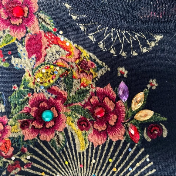 Embroidered Desigual Sweater “Chantale,” marine blue, EUR size M - Picture 3 of 10